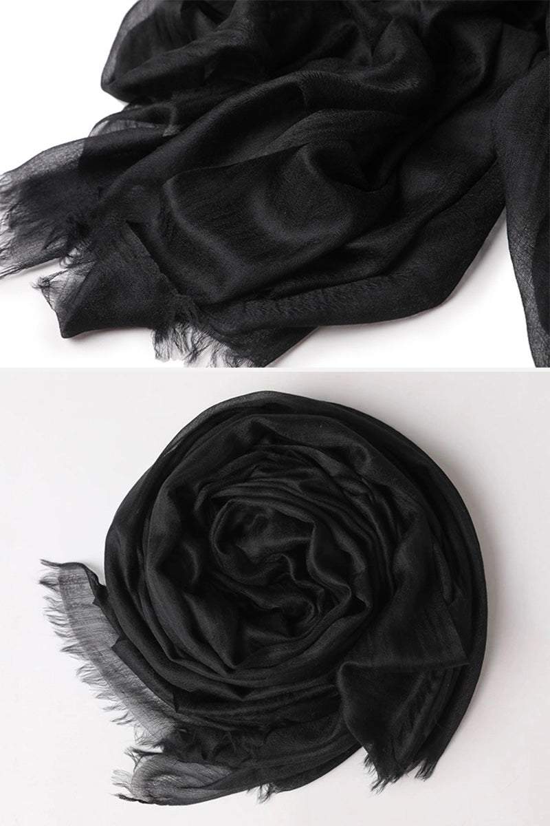 Lightweight and Sheer Women's Scarf with Fringed Edges