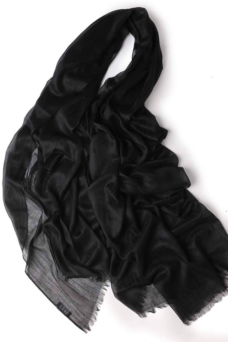 Lightweight and Sheer Women's Scarf with Fringed Edges