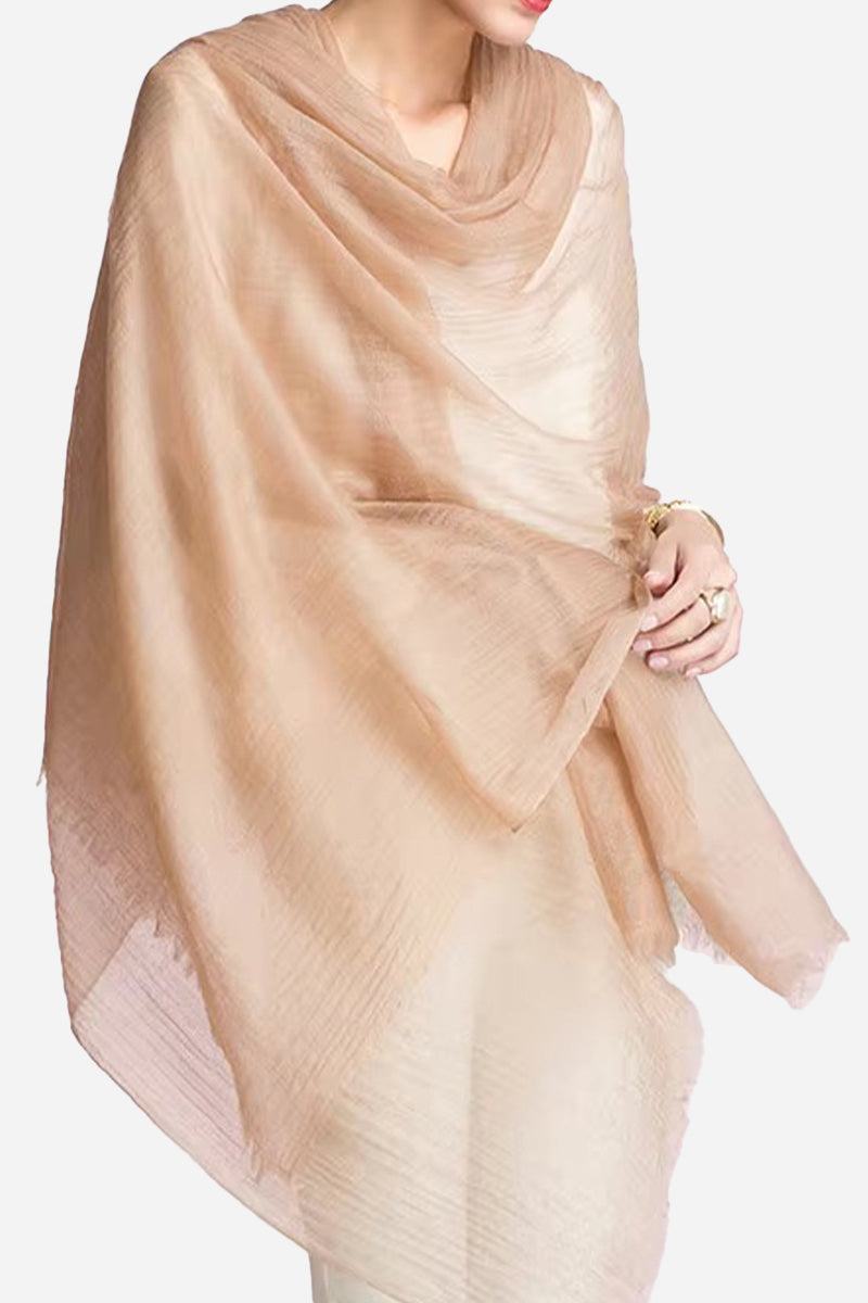 Lightweight and Sheer Women's Scarf with Fringed Edges