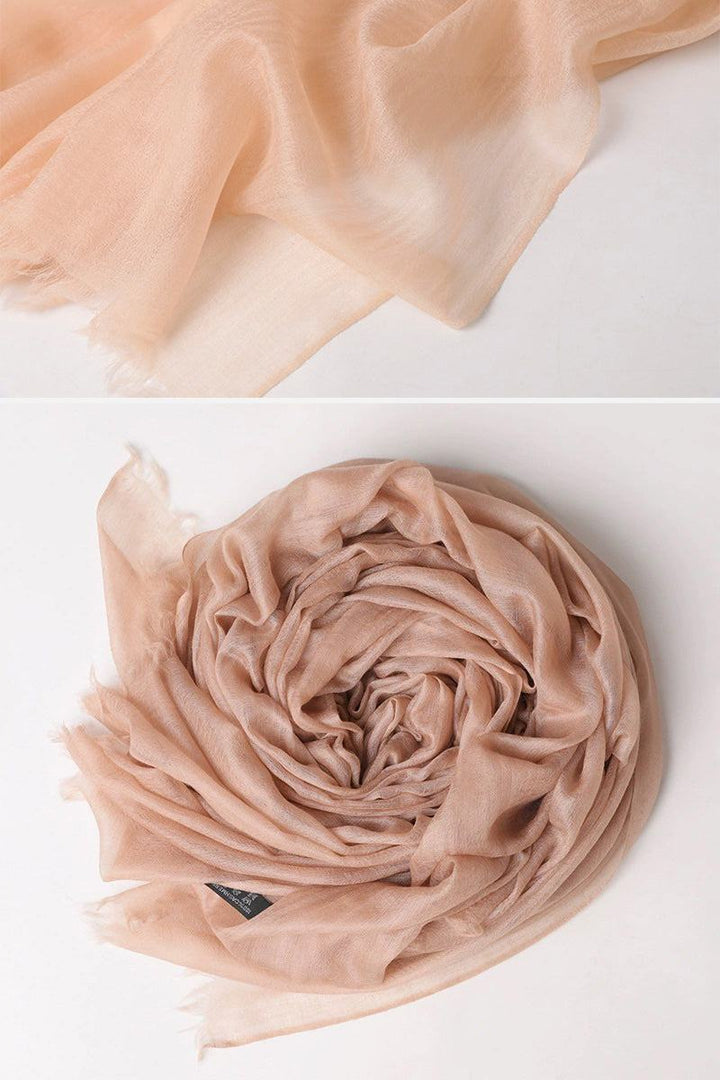 Lightweight and Sheer Women's Scarf with Fringed Edges