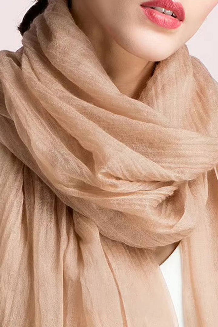 Lightweight and Sheer Women's Scarf with Fringed Edges