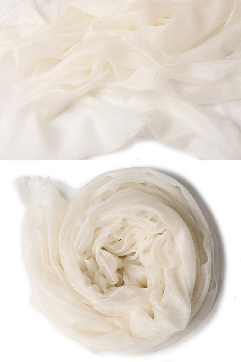 Lightweight and Sheer Women's Scarf with Fringed Edges