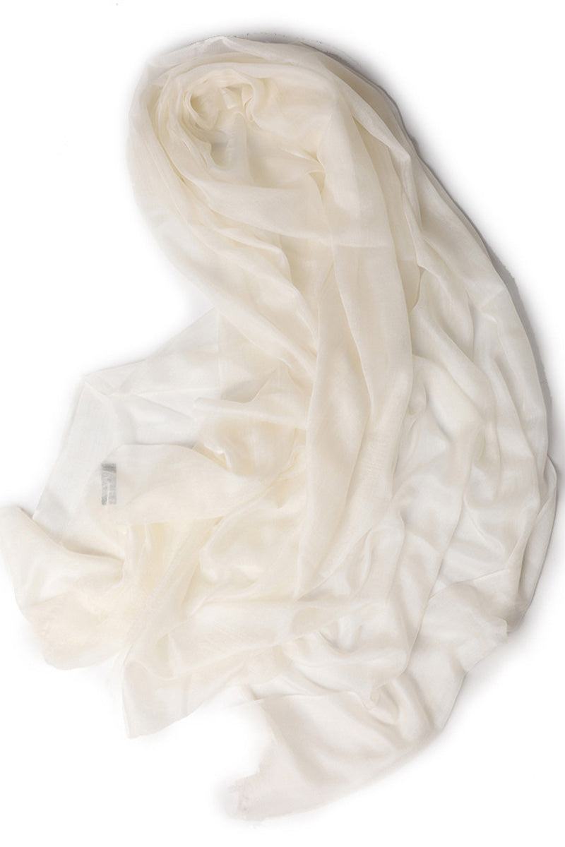 Lightweight and Sheer Women's Scarf with Fringed Edges