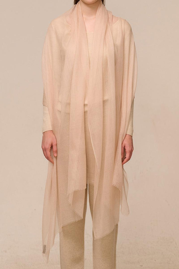 Lightweight and Sheer Women's Scarf with Fringed Edges