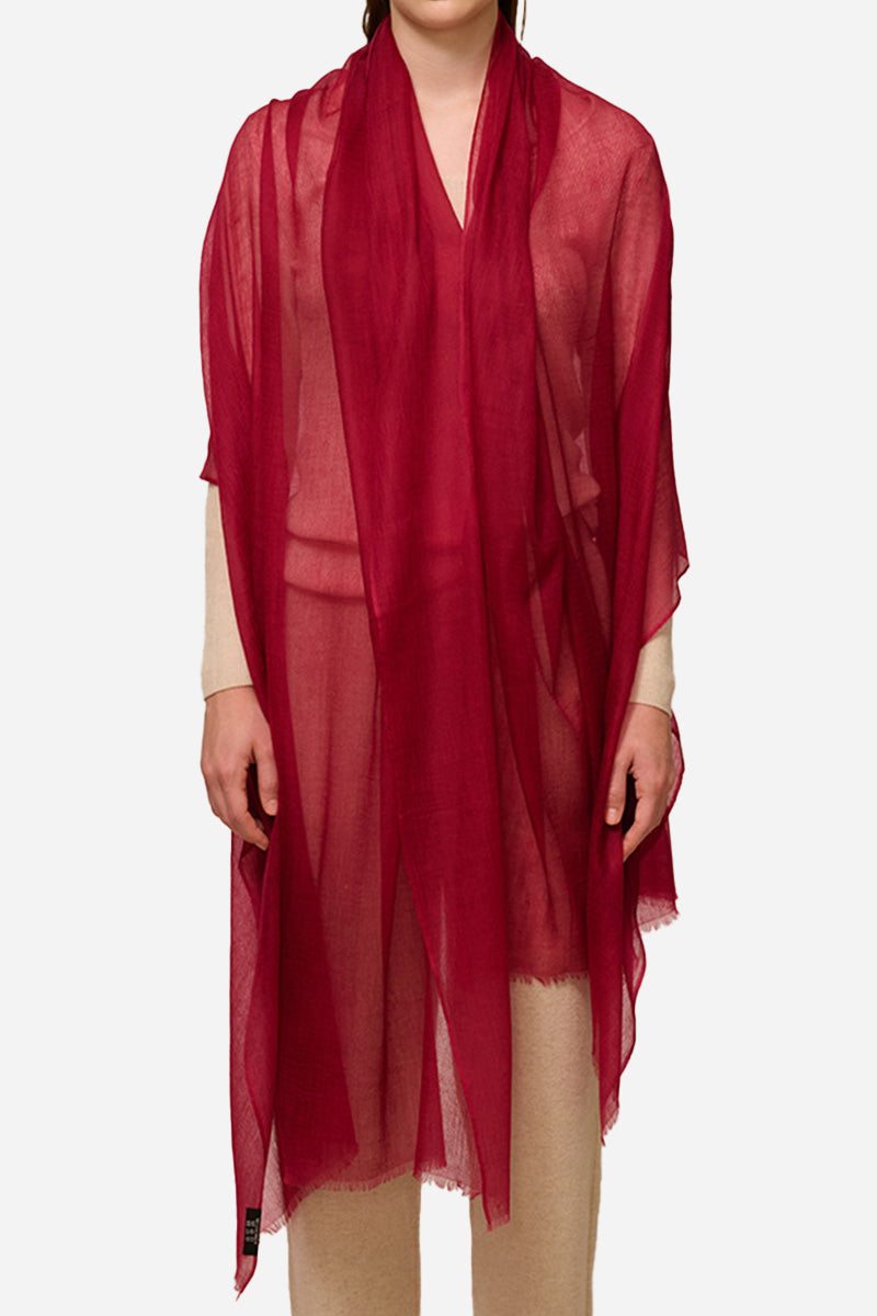 Lightweight and Sheer Women's Scarf with Fringed Edges