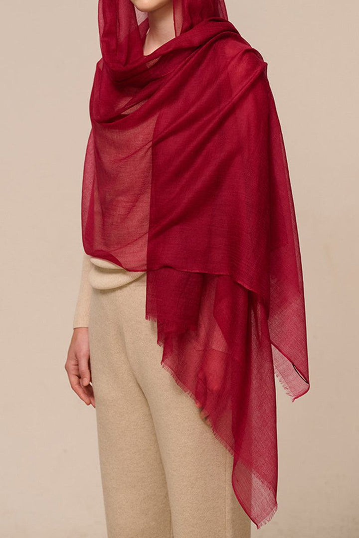Lightweight and Sheer Women's Scarf with Fringed Edges