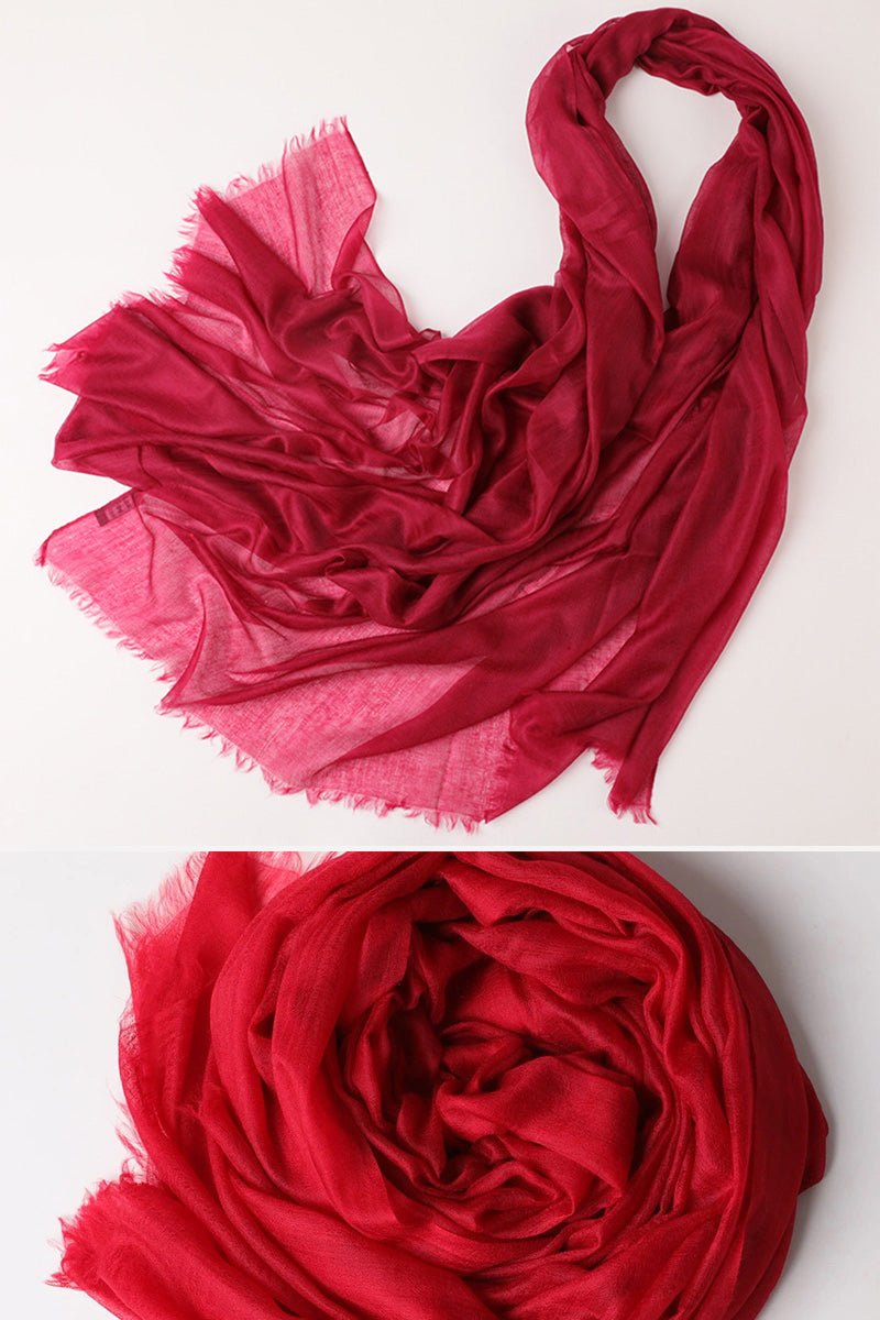 Lightweight and Sheer Women's Scarf with Fringed Edges