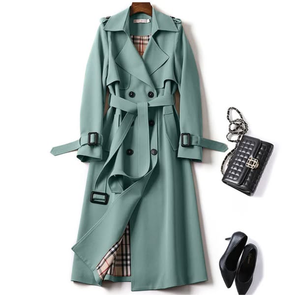 Trench-Coat Femme Double Boutonnage Ceinturé