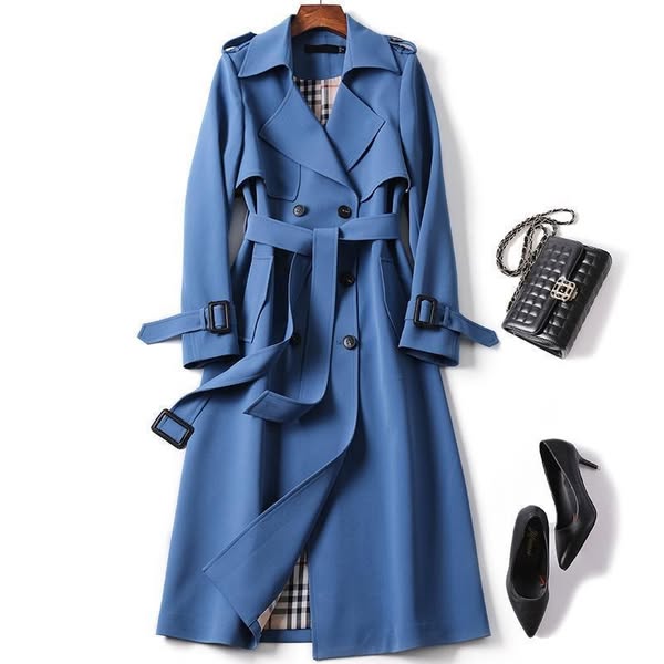 Trench-Coat Femme Double Boutonnage Ceinturé