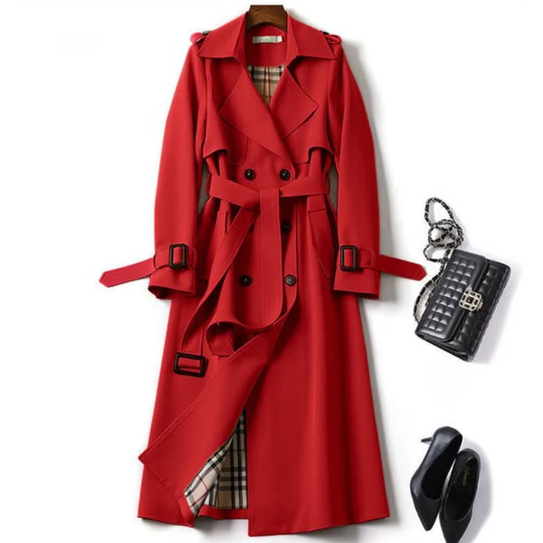 Trench-Coat Femme Double Boutonnage Ceinturé