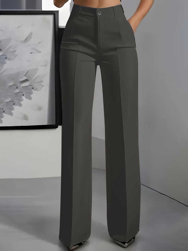 Women's High-Waisted Straight-Leg Pants