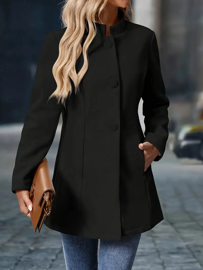 Manteau Décontracté à Manches Longues et Ouverture Frontale Pour Femme