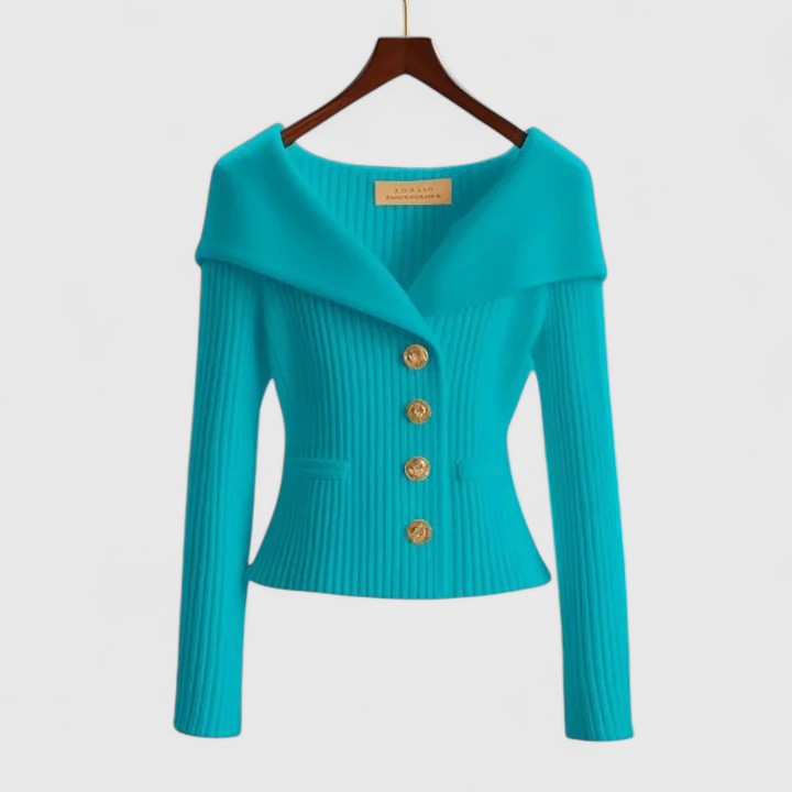 Cardigan Femme Maille Côtelée Col Châle