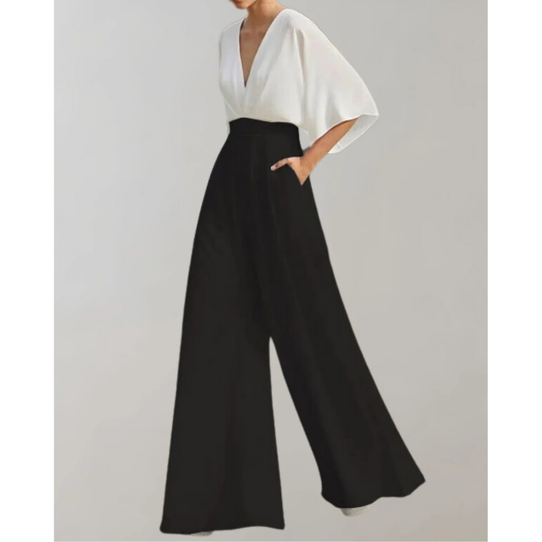 Combinaison Pantalon Femme Col V Manches Amples