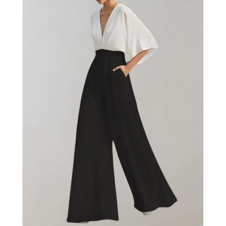 Combinaison Pantalon Femme Col V Manches Amples