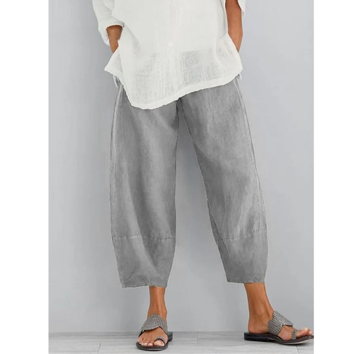 Pantalon en Lin Femme Ample Décontracté