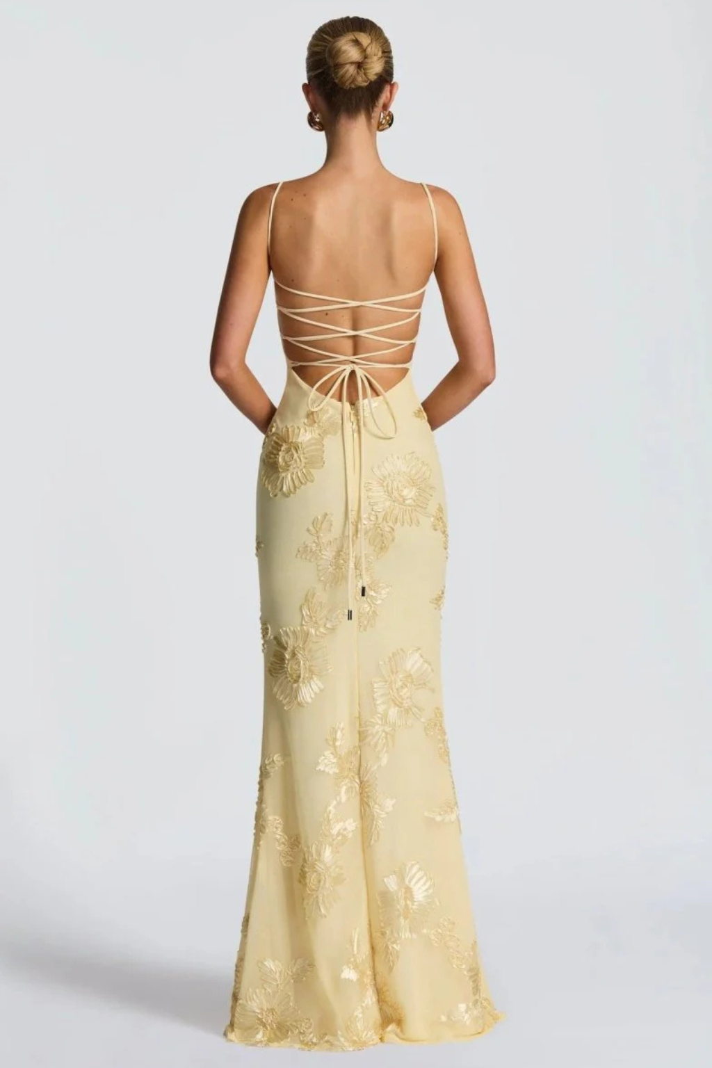 Robe Longue Sirène Femme Broderies Florales