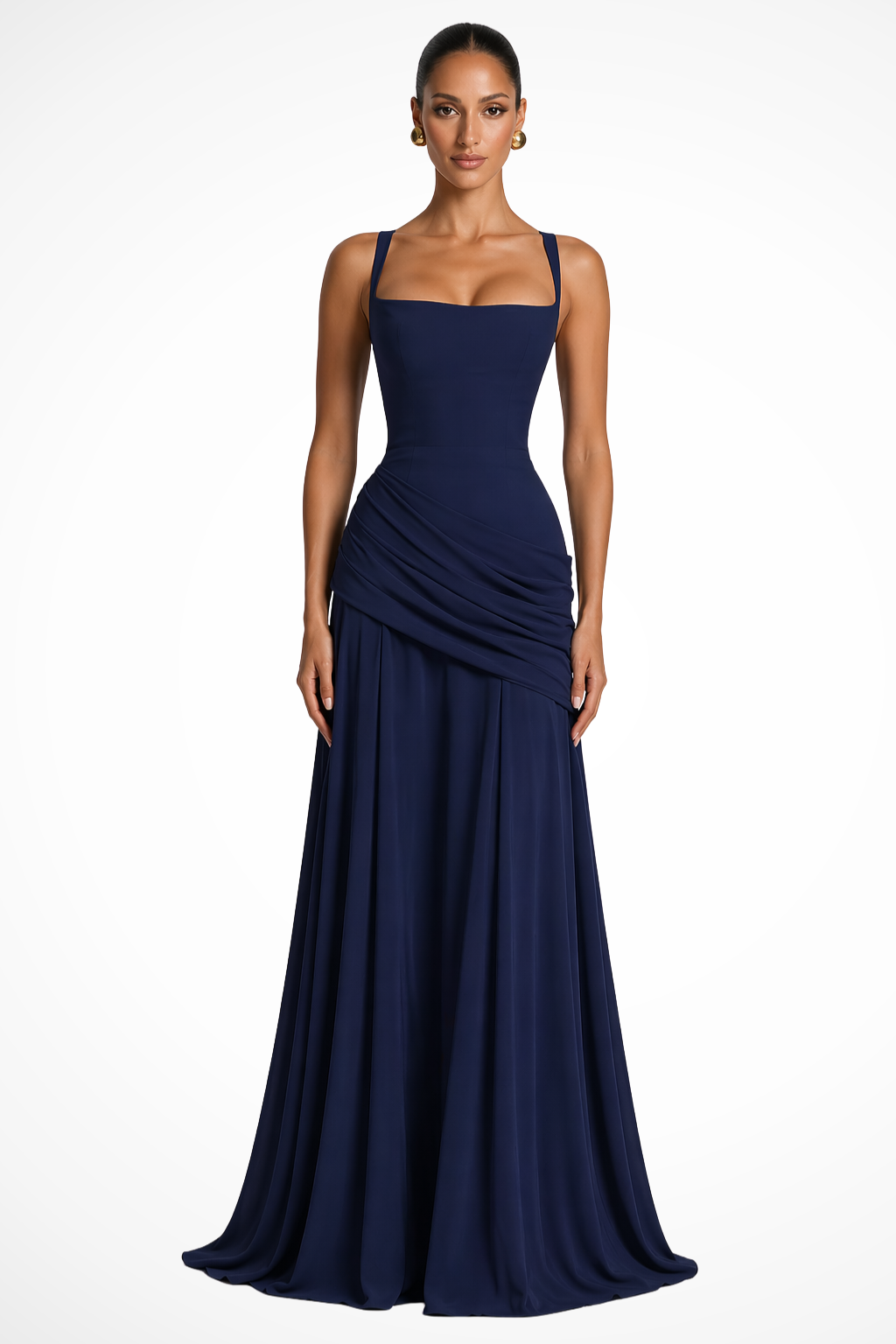Robe Maxi Encolure Carrée Femme Cérémonie