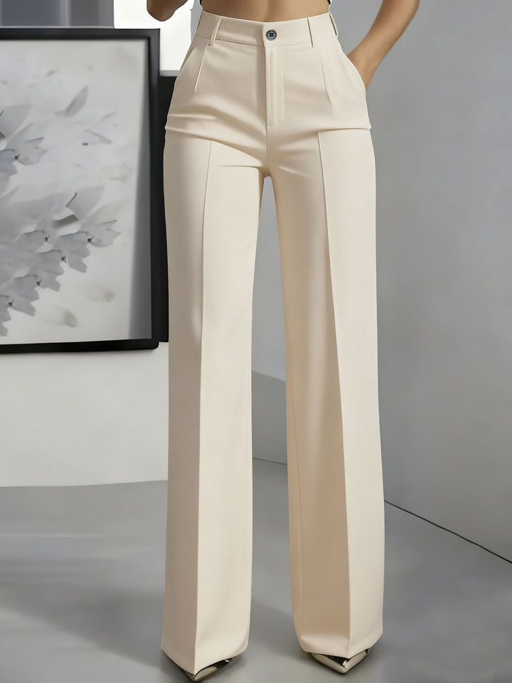 Women's High-Waisted Straight-Leg Pants