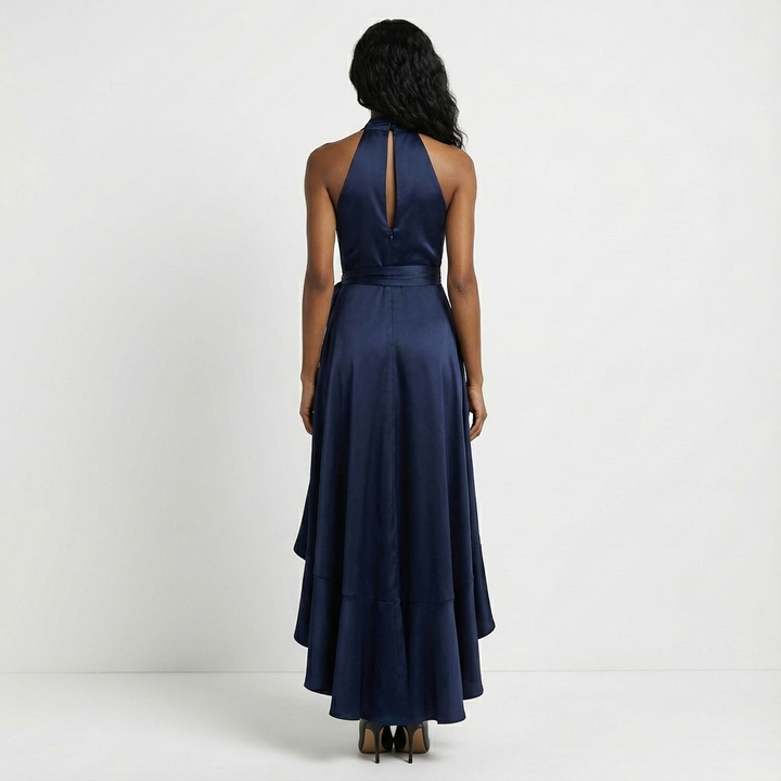 Robe Longue Portefeuille Femme Nœud Cérémonie