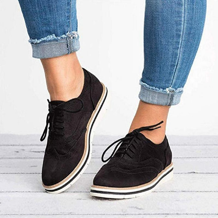 Chaussures Oxford Femme Lacets Détail Brogue