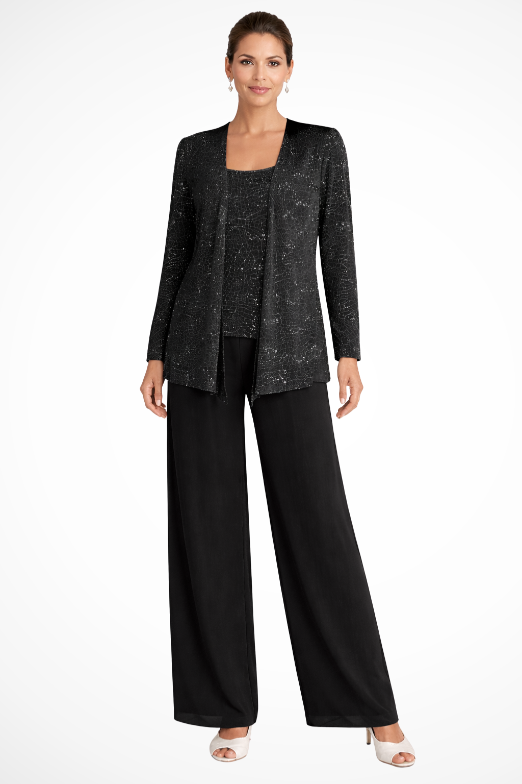 Tailleur Trois Pièces Dentelle Sequins Femme Cérémonie