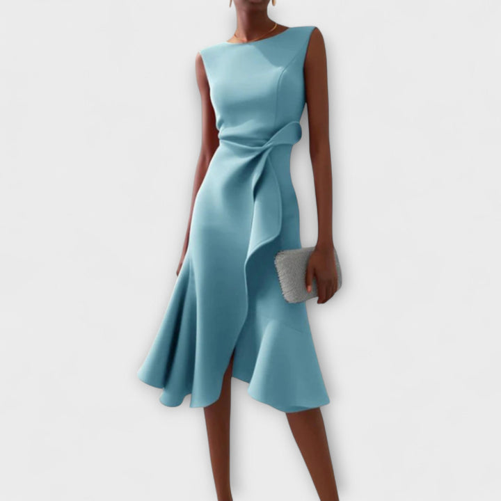 Robe Midi Fluide Sans Manches Femme Été
