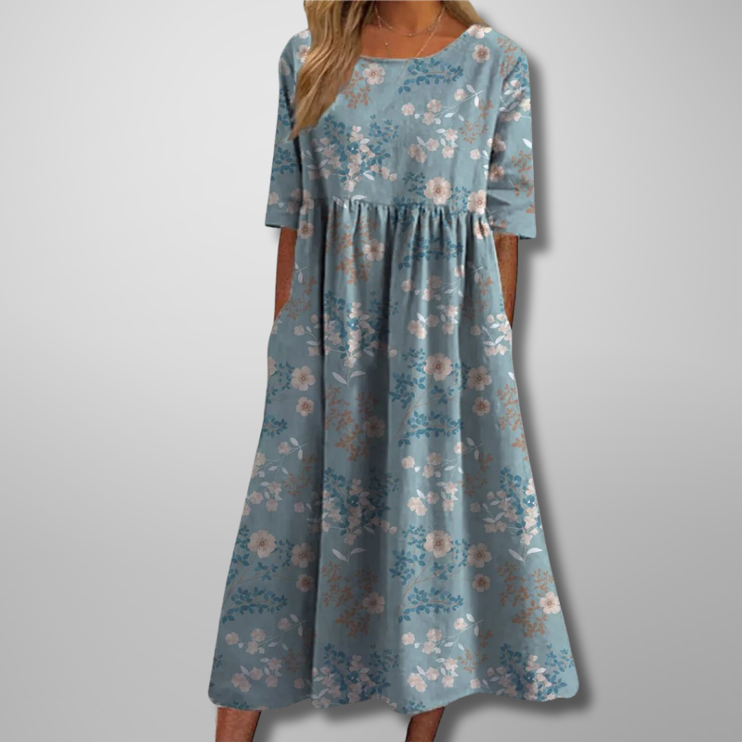 Robe Midi Fleurie Femme Coupe Fluide