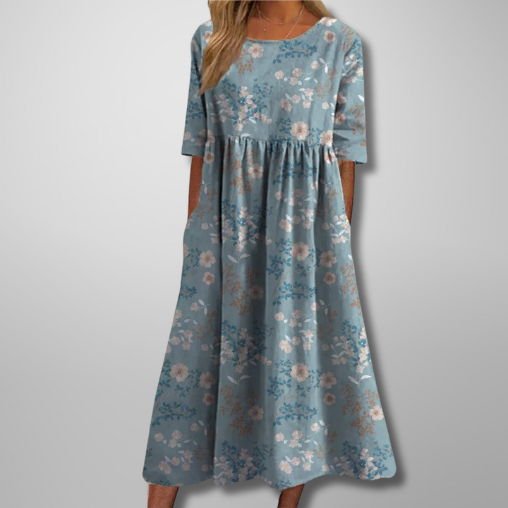 Robe Midi Fleurie Femme Coupe Fluide