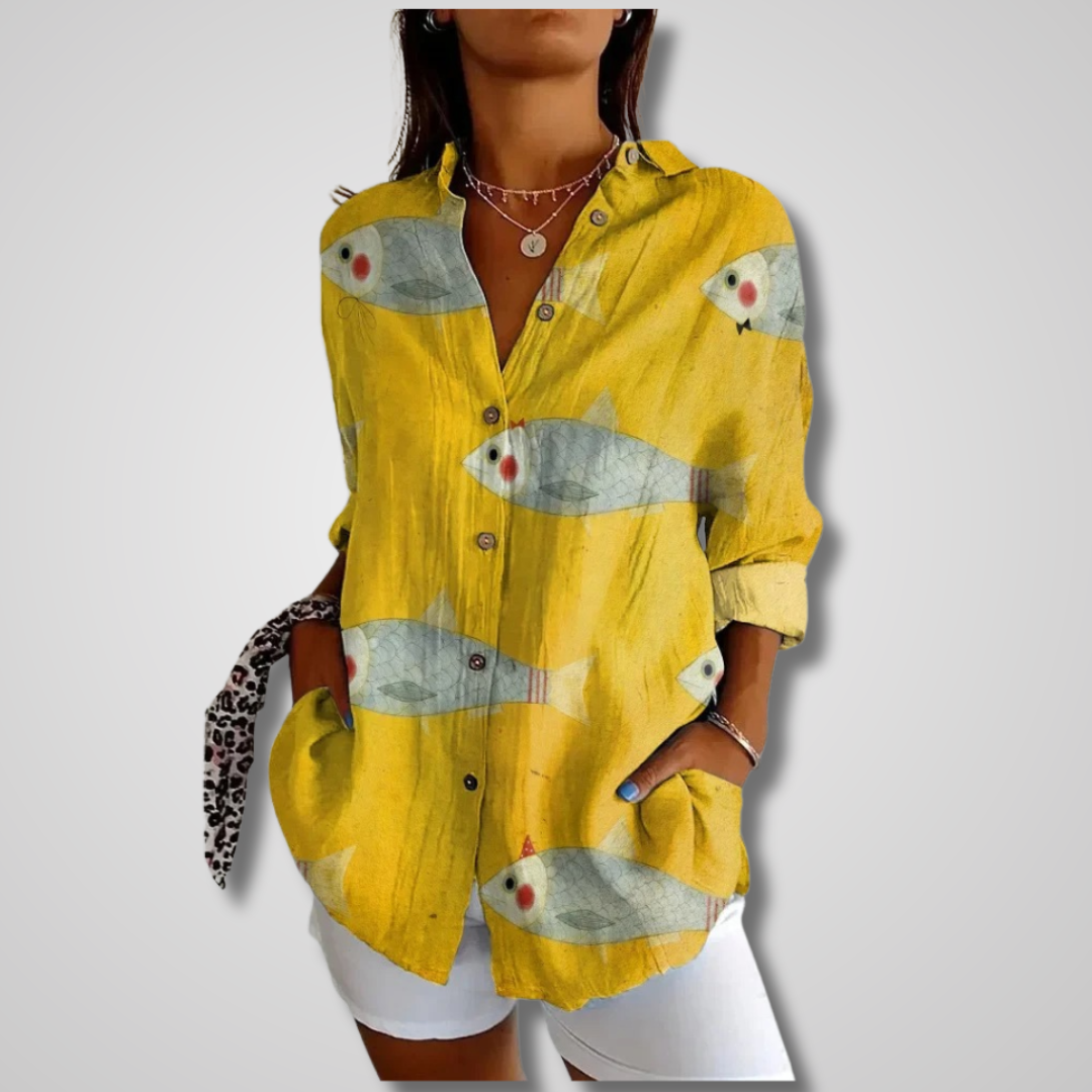 Blouse Fleurie Femme Boutonnée Coupe Ample