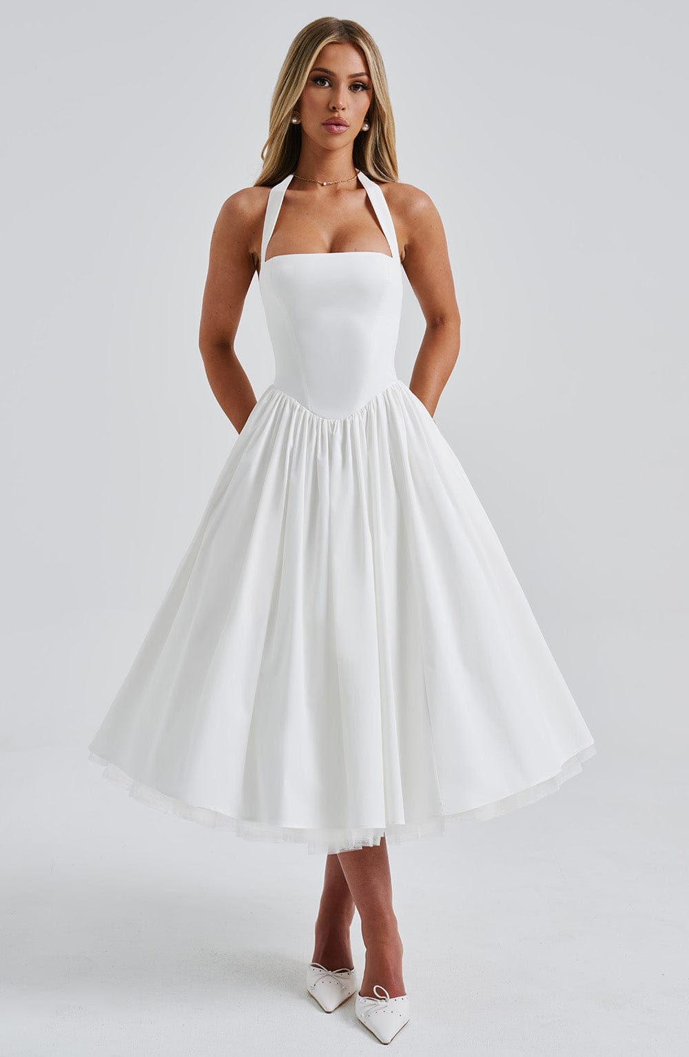 Robe Midi Bretelles Femme Cérémonie