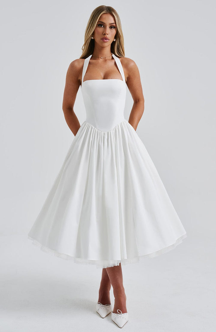 Robe Midi Bretelles Femme Cérémonie