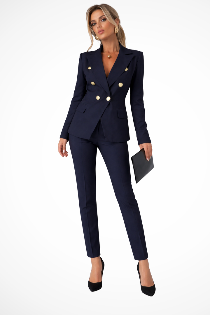 Ensemble Tailleur Femme Blazer Croisé et Pantalon