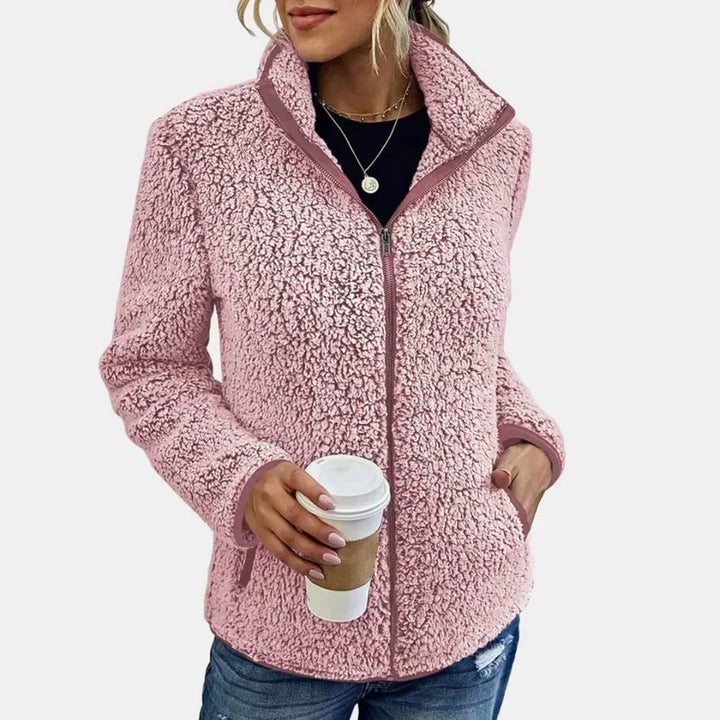 Veste D'hiver Zippée Pour Femme en Polaire Sherpa Douce