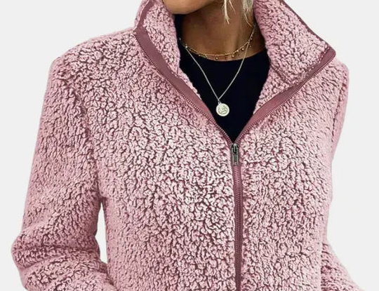 Veste D'hiver Zippée Pour Femme en Polaire Sherpa Douce