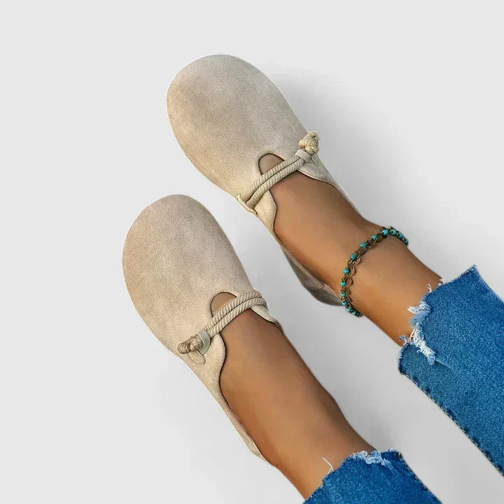Mocassins Plates Style Babies Pour Femme Avec Nœud