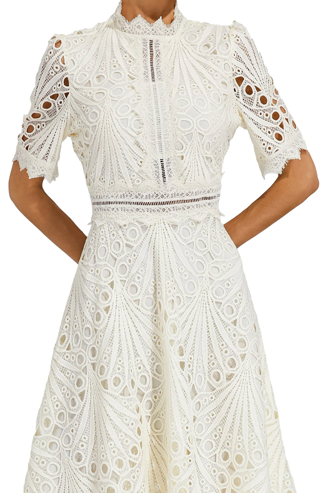 Robe Midi Dentelle Femme Col Bénitier