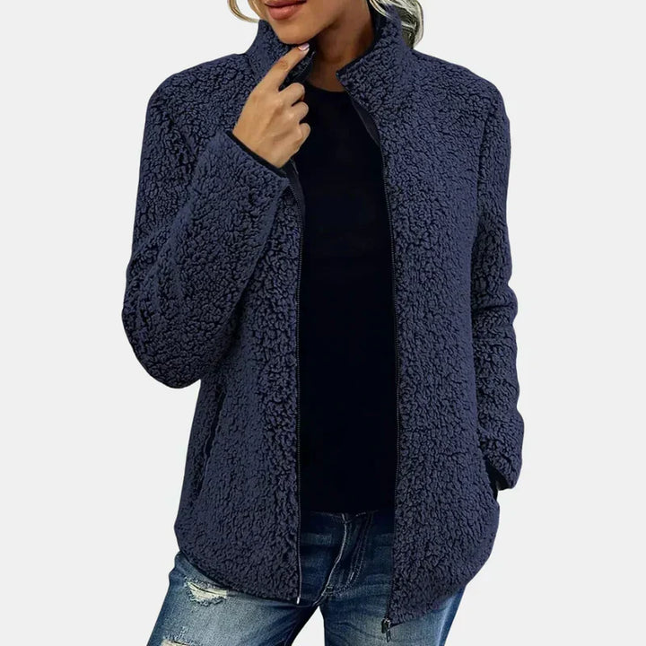 Veste D'hiver Zippée Pour Femme en Polaire Sherpa Douce