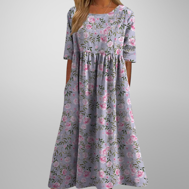 Robe Midi Fleurie Femme Coupe Fluide