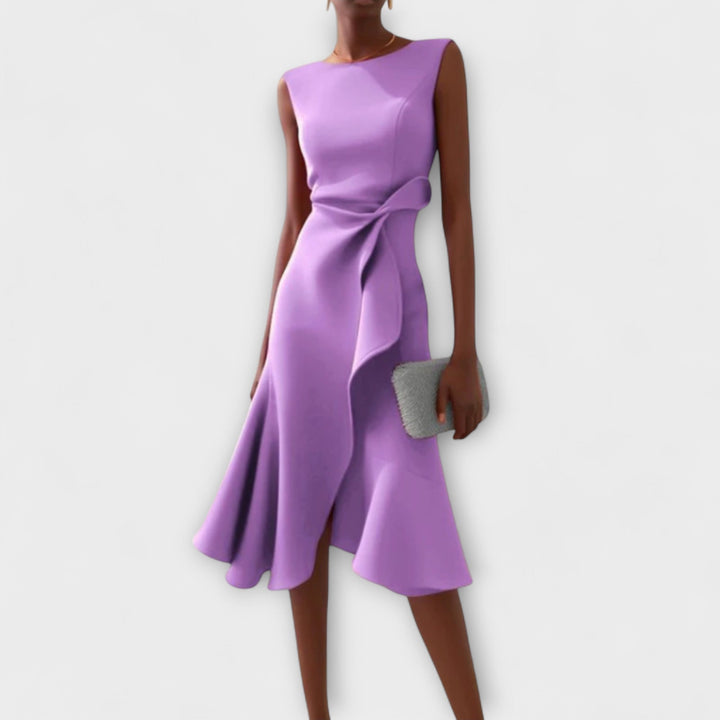 Robe Midi Fluide Sans Manches Femme Été
