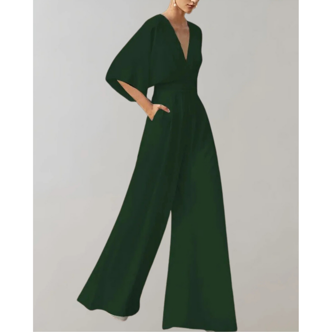 Combinaison Pantalon Femme Col V Manches Amples