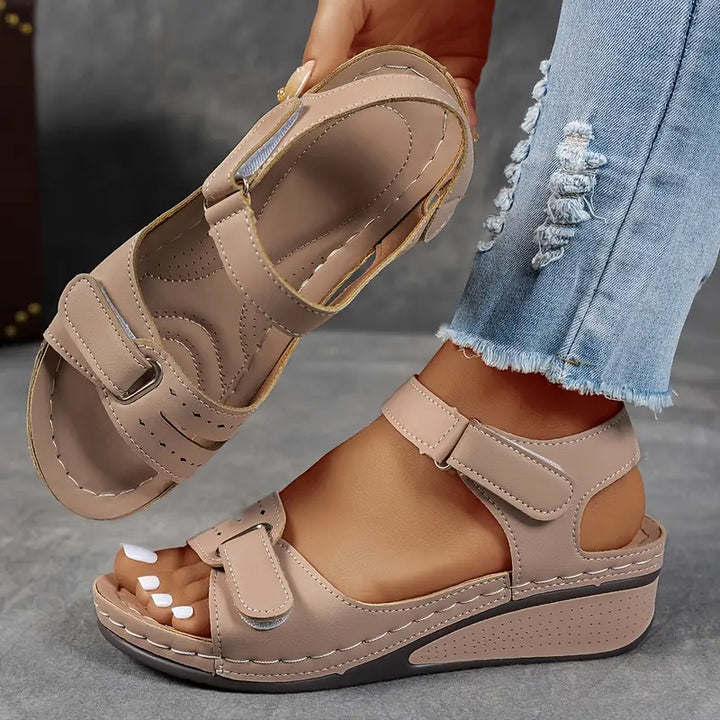 Sandales Compensées Ergonomiques Ajustables Femme