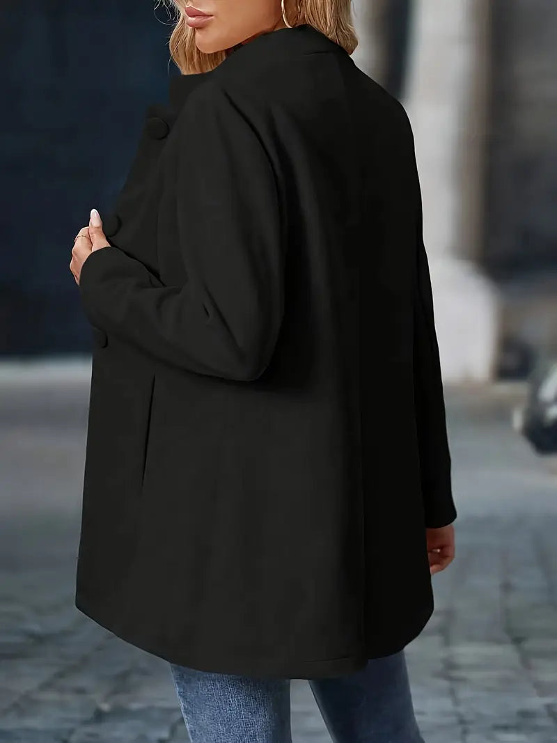 Manteau Décontracté à Manches Longues et Ouverture Frontale Pour Femme