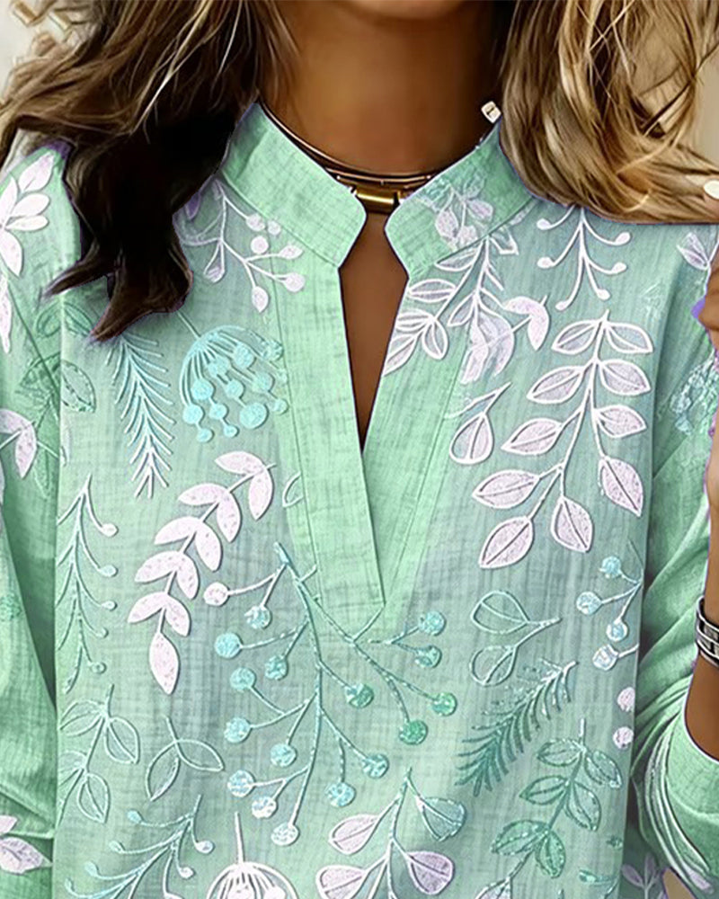 Blouse Fleurie Femme Col V Toucher Doux