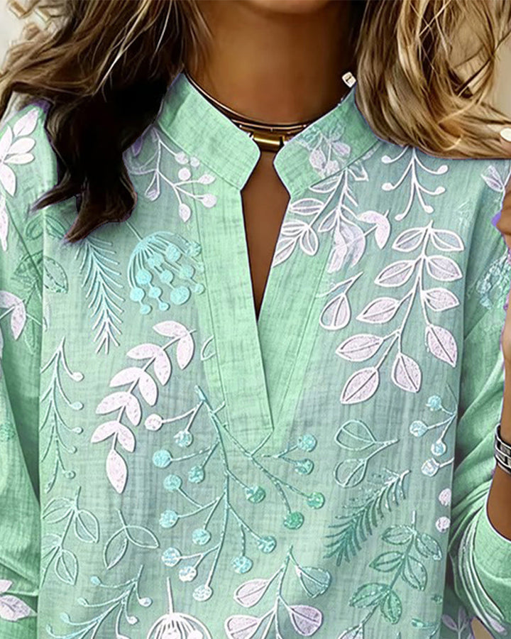 Blouse Fleurie Femme Col V Toucher Doux