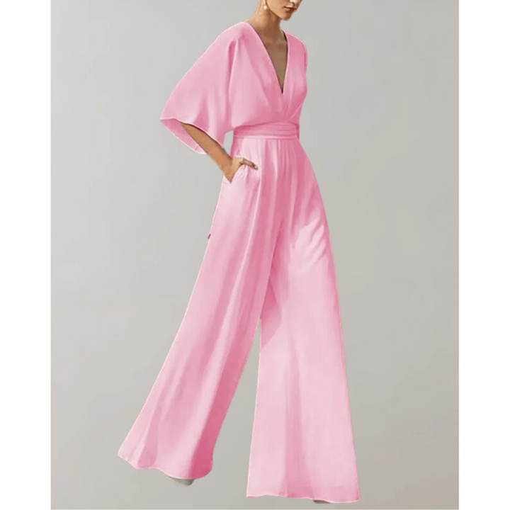 Combinaison Pantalon Femme Col V Manches Amples