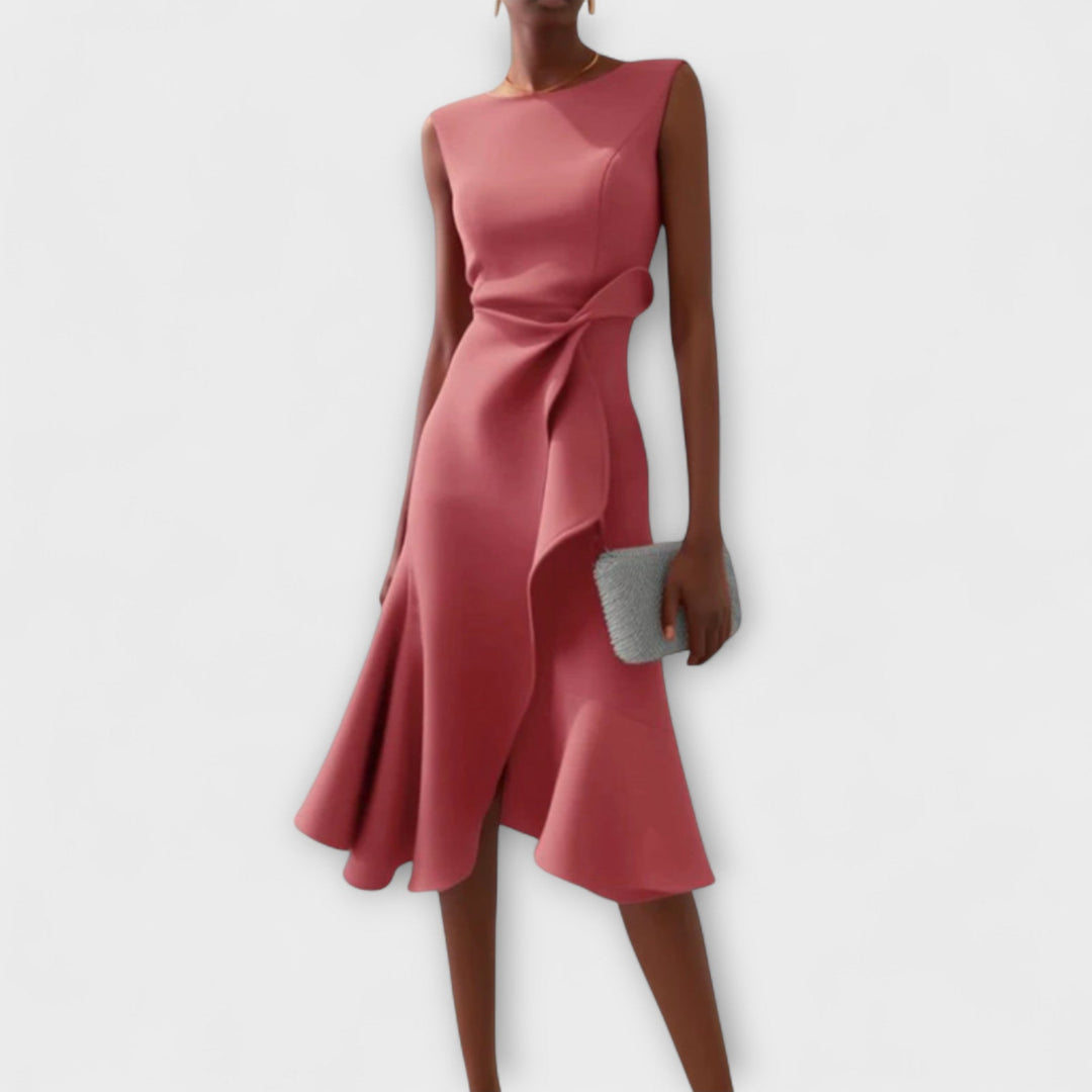 Robe Midi Fluide Sans Manches Femme Été