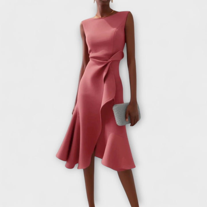Robe Midi Fluide Sans Manches Femme Été