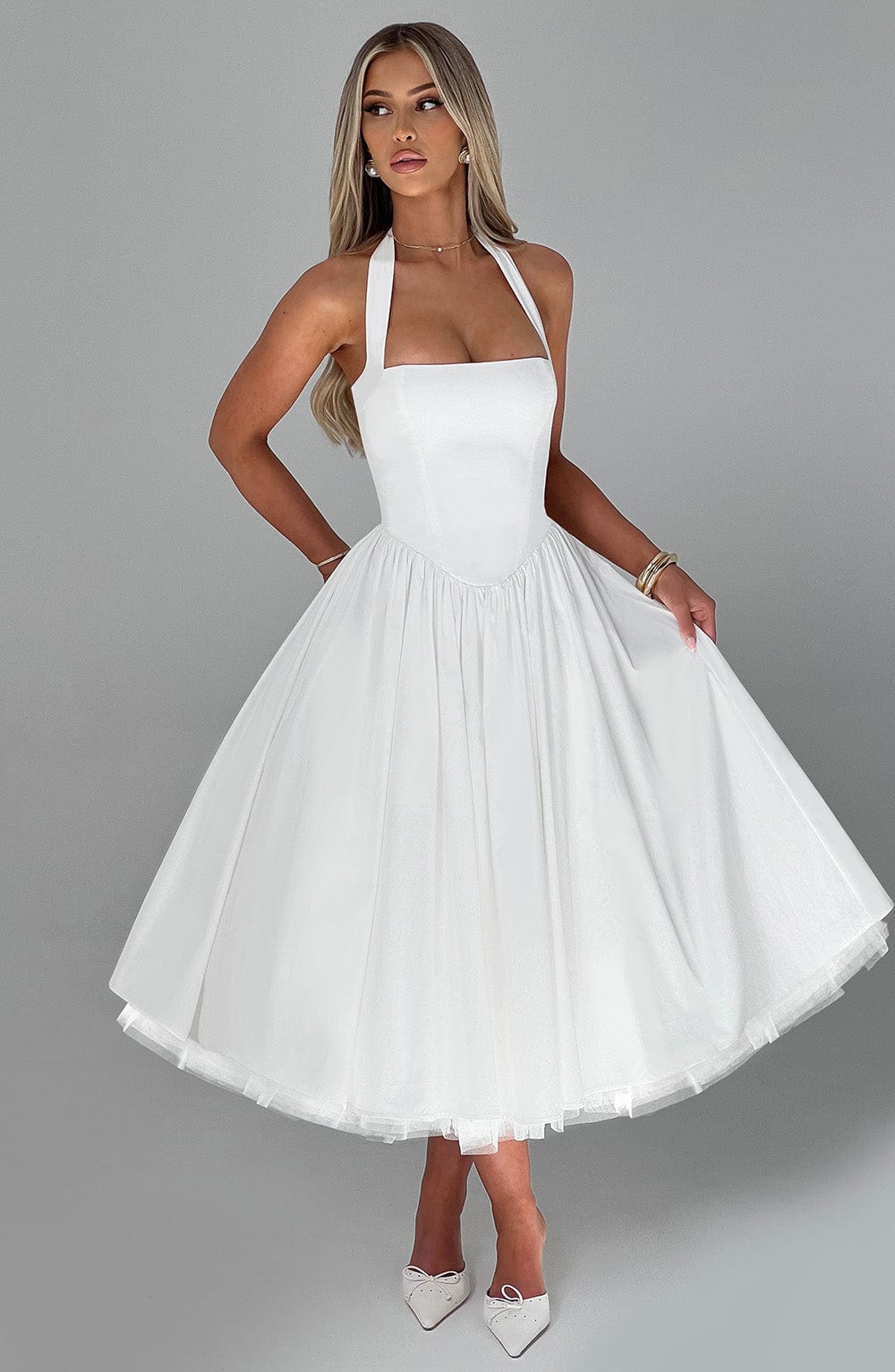 Robe Midi Bretelles Femme Cérémonie