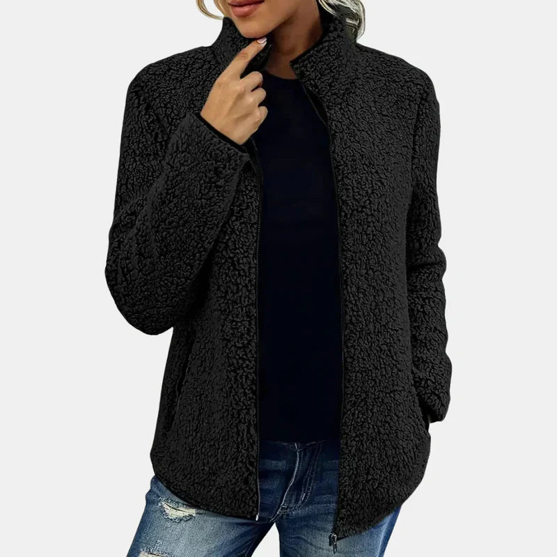 Veste D'hiver Zippée Pour Femme en Polaire Sherpa Douce